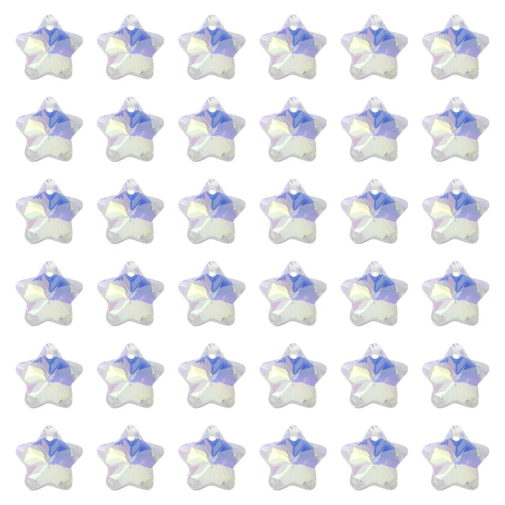 4039 100Pcs Tiny Crystal AB Color Glass Faceted Star Charms 13x7mm for DIY